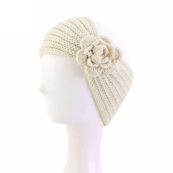 Beige Headband for Womens Hand Crocheted Yarn Headband Warm Headband Knitted Fashion Headband