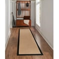 thumbnail image 2 of Linon Empire Machine Tufted Wool 2'6"x12' Rug in Cork Brown and Black Leather, 2 of 5