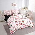 thumbnail image 2 of Erosebridal Cute Bowknot Bedding Comforter Set 7pcs for Kid, Butterfly Knot King Bedding Sets, White Red, 2 of 7