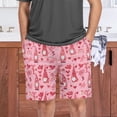 thumbnail image 6 of Men's Pajama Shorts Bottoms with Pockets Soft Lightweight Lounge Sleep Wear Romantic Gnomes with Heart, 6 of 6