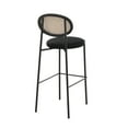 thumbnail image 5 of LeisureMod Euston Modern Wicker Bar Stool with Black Powder Coated Steel Frame and Footrest (Black), 5 of 13