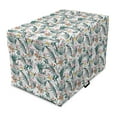 thumbnail image 1 of Floral Dog Crate Cover, Exotic Flower Gardenia Daffodil Rose Buds, Easy to Use Pet Kennel Cover Small Dogs Puppies Kittens, 7 Sizes, White Multicolor, by Ambesonne, 1 of 6