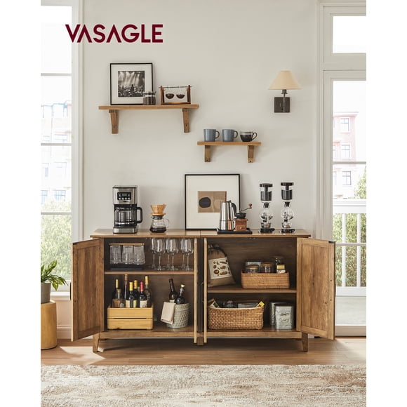 VASAGLE Armoire de Rangement, Buffet, Meuble Télé, Bahut, Crédence, avec Tablettes Ajustables, pour Salon, Salle à Manger, Entrée