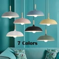 thumbnail image 3 of Wood Metal Colorful Pendant Light, Modern Farmhouse Pendant Lamp, Nordic Style Minimalism Pendant Light Fixture, Rustic Pendant Lighting for Kitchen Island Dining Room Table Entrance, 3 of 7