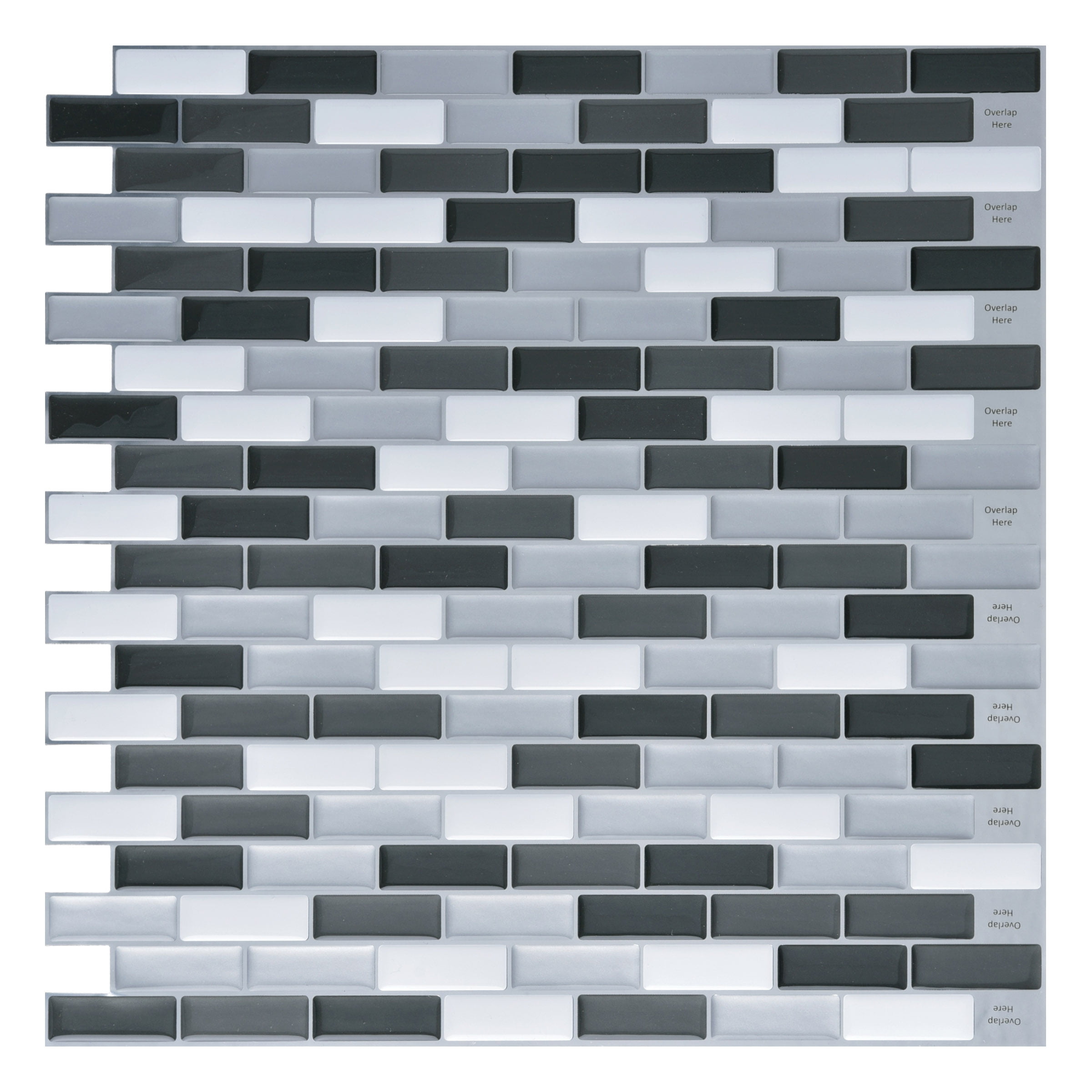 Art3d Gray Mosaic 12 In. X 12 In. Peel and Stick Wall Tile Backsplash (6-Pack)