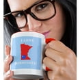 thumbnail image 2 of 3dRose, I Love Minnesota with a Heart on the State, Blue and Red, 15oz Two-Tone Red Mug, 2 of 7