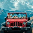 thumbnail image 3 of Uorisanigo Windshield Sun Shade for2007-2023 Wrangler Rubicon Sahara TJ JK JKU 2 & 4 Door, Beach Shells Starfish Front Window Sun Visor Blocks UV Rays Foldable Sunshade, 3 of 7