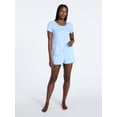 thumbnail image 3 of Joyspun Women's Lightweight Short Sleeve Sleep Tee and Shorts Set, 2-Piece, Sizes XS-3X, 3 of 6
