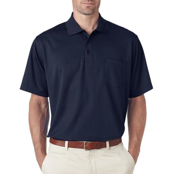 UltraClub Adult Cool & Dry Mesh Piqué Polo with Pocket