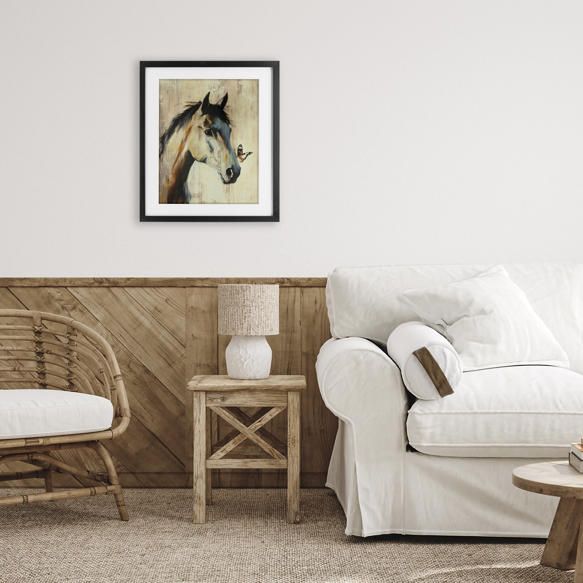 Stupell Industries Tiny Magic Horse & Butterfly Black Framed Print Under Glass, design by Svetlana Aleynikova