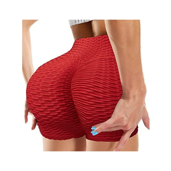 Womens Workout Yoga Shorts Butt Lifting Sexy Scrunch Booty Honeycomb Bubble Textured for Yoga Fitness