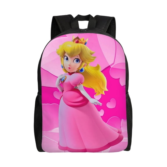 Super Princess Pea-ch Lightweight Backpack Laptop Shoulders Backpacks Daypack Bookbag Travel Camping
