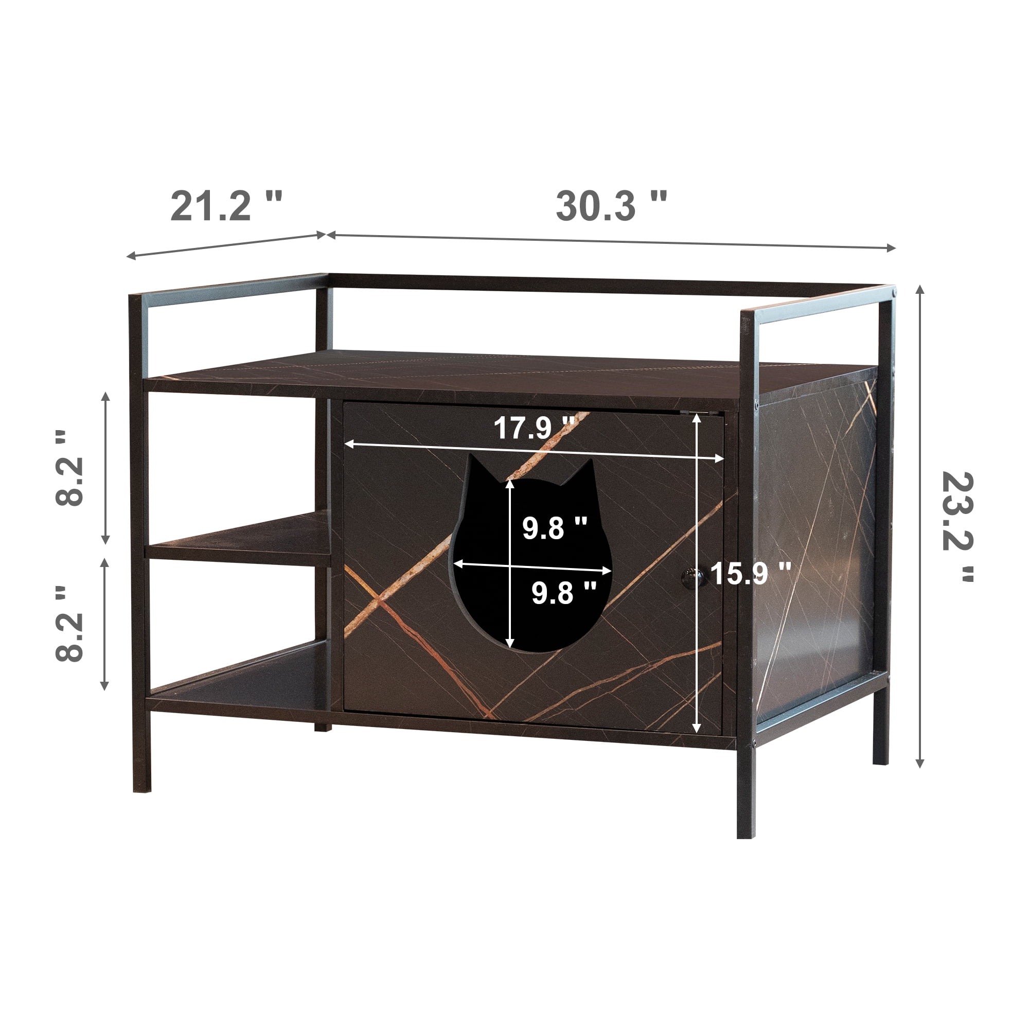 Pefilos 30" Enclosed Cat Litter Box Furniture Coffee Table for Cat House, Hidden Litterbox Enclosures Nightstand, Brown Pefilos 30" Enclosed Cat Litter Box Furniture Coffee Table for Cat House, Hidden Litterbox Enclosures Nightstand, Brown