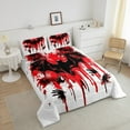 thumbnail image 3 of Erosebridal Boho Halloween Bedding Comforter Set, Gothic Bat Han Print Down Comforter, Graffiti Splash Room Decor, Reversible 2 Pieces, 3 of 7