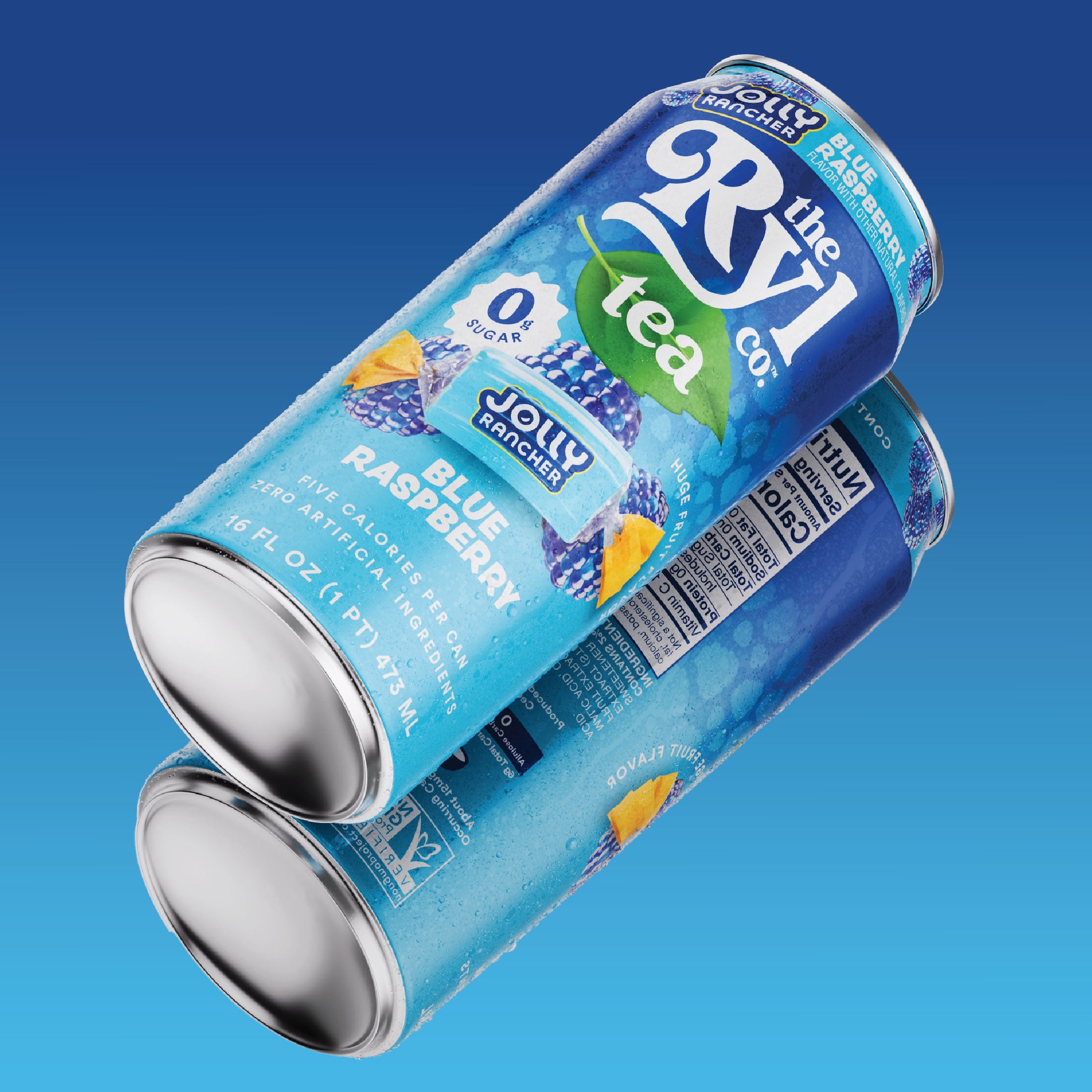 Ryl Iced Tea Jolly Rancher Blue Raspberry, Zero Sugar Antioxidant Tea, 16 fl oz Ready-to-Drink Can