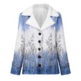 thumbnail image 4 of Herrnalise Jackets For Women Fashion Long Sleeve Pocket Plush Button Coat Shackets For Women 2024 fall Blue,XXL, 4 of 5
