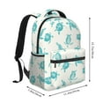 thumbnail image 2 of Zufioo Turtle Print Casual Student Backpack, Adjustable Shoulder Straps Multi-Function Multi-Pocket Sports Bag Travel Backpack, Unisex-One Size, 2 of 5