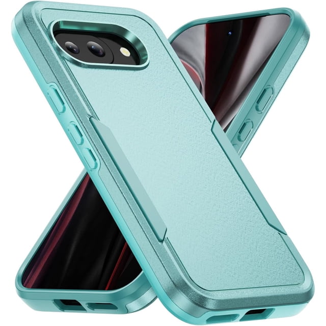 KOMI for Google Pixel 9a Case: Dual Layer Protective Heavy Duty Cell Phone Cover Shockproof Rugged with Screen Protector - Military Protection Bumper Tough - Google Pixel 9A 6.3inch, Green