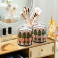 thumbnail image 3 of Yayeee 4 Pack Qtip Holder Bathroom Cotton Swab Canister with Lid Clear Dispenser Set, Stripes Trees, 3 of 6