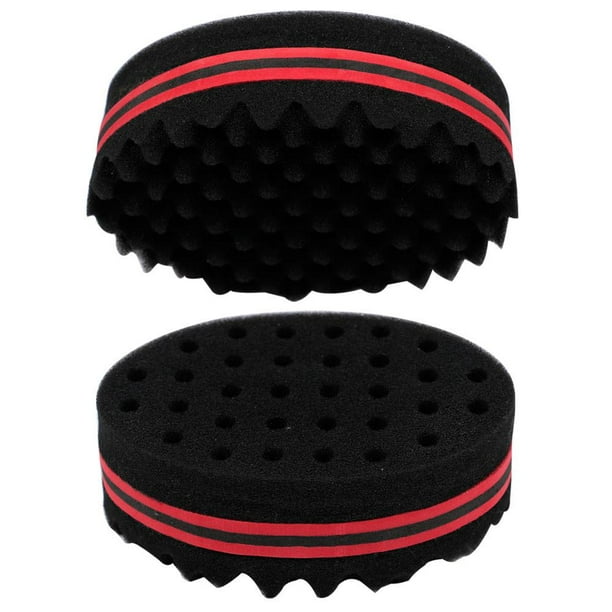 Yaheetech Hair Sponge Brush Double Sided for Twists Coils Curls in Afro  Style Barber,Black 