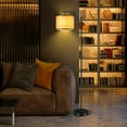 thumbnail image 3 of Gymax Lampe sur Pied Moderne en Arc avec Abat-Jour en Tissu pour Chambre Ou Bureau, 3 of 9