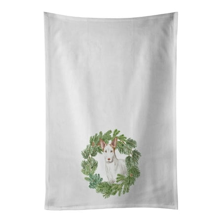 

Ibizan Hound Christmas Wreath White Kitchen Towel Set of 2 19 in x 28 in
