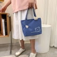 thumbnail image 3 of Large capacity Kawaii Bunny Student Cosmetic Bag Girls Cartoon Handbag Women Canvas Bag Tote Bags Shoulder Bag PINK, 3 of 8