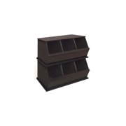 3-Bin Stackable Storage Cubby - Modular Organizer for Toys, Books & Crafts - Gray Finish