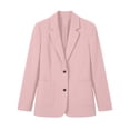 thumbnail image 6 of Women's Solid Lapel Blazer Jacket, Long Sleeve Button Front Suit Coat with Pockets, Casual Business Outerwear Pink XL(XL), 6 of 6