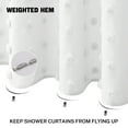thumbnail image 4 of Siiluminisoy White Boho Shower Curtains, Heavy-Duty Mold/Mildew-Resistant,Water-Repellent, Machine-Washable,Tufted Pleat Floral Puffs Design,72 x 72, 4 of 7