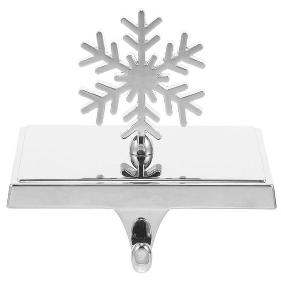 WEAVILUX Golden Zinc Alloy Snowflake Shaped Stocking Holder for Christmas Fireplace Decor