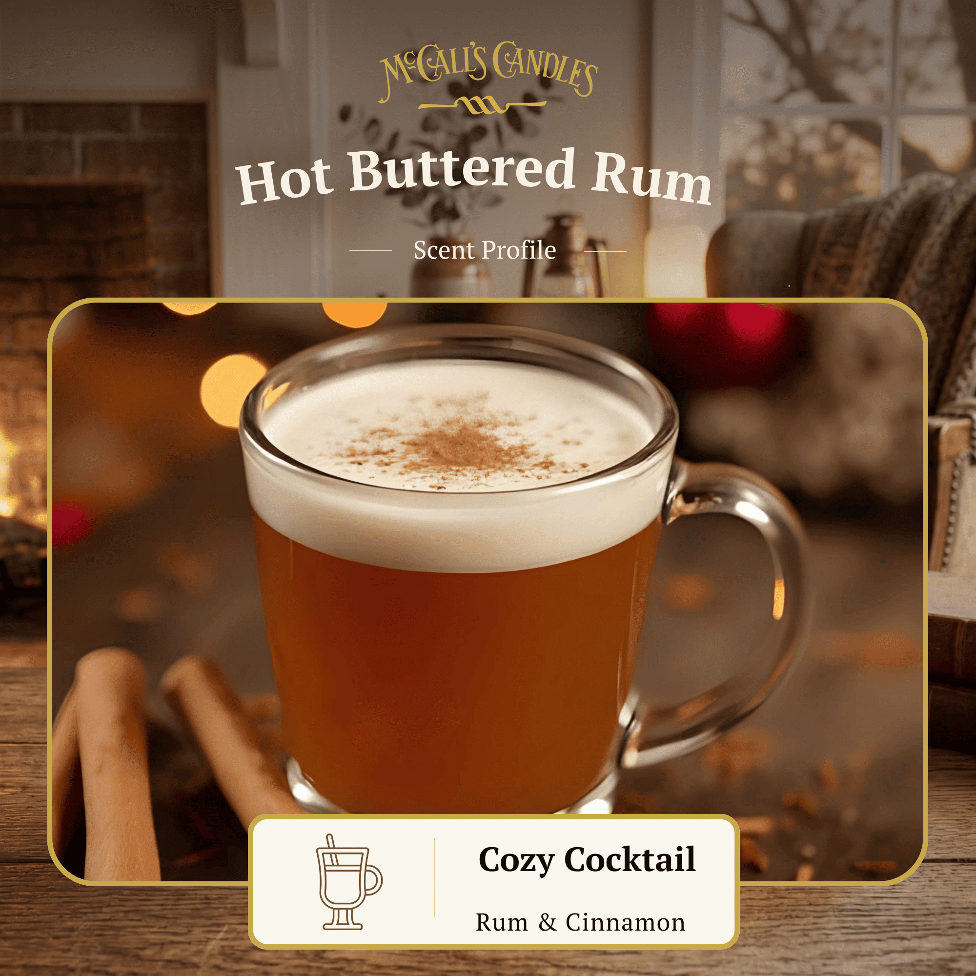 McCall’s Candles | Hot Buttered Rum | 26 oz Scented Candle | USA-Poured | Vintage Rustic Jar | Warm Buttery Spiced Rum Fragrance