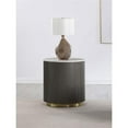 thumbnail image 4 of Maklaine Marble White Side End Table Round Ribbed Base 22" Assembled, 4 of 7