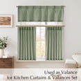 thumbnail image 7 of NICETOWN Cafe Curtains for Kitchen, Pinch Pleated Small Window Curtains Over Sink, Semi Sheer Farmhouse Light Filtering Linen Curtains for Bathroom Baseroom, Sage Green, 26"x36", 2 Panels, 7 of 7