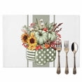 thumbnail image 2 of Thanksgiving Placemats Set of 12 Leaf Pumpkin Sunflower Bottle Heat Insulated Linen Place Mats, Washable Stain-Proof Table Mats for Dining Tables Holiday Decor 13x19inch, 2 of 9