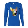 thumbnail image 2 of Wild Bobby Dean Russo Colorful Chihuahua Dog Lover Women Graphic Long Sleeve Tee, Royal, Small, 2 of 5