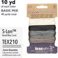 thumbnail image 4 of The Beadsmith S-Lon Bead Cord – .5 mm Twisted Nylon Cord for Stringing, TEX210, Basic Mix, 4 Colors, 10 Yards Each Color, 4 of 7