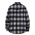 thumbnail image 4 of IROINNID Men's Long Sleeve Shacket Turndown Lapel Mid-Length Jacket Plaid Comfy Flannel Turndown Collar Buttons Coat Shirt, 4 of 5