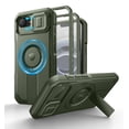 thumbnail image 1 of Funda Dexnor para iPhone 16e con cámara con corredera magnética, color verde militar, 1 of 5
