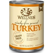 Angle View: Wellness 95% Grain Free Wet Dog Food, Dry Dog Food Topper or Mixer, All Natural, No Artificial Flavors, Colors, or Preservatives, Limited Ingredients, Sensitive Stomach, 13.2 Ounce Can (Pack of 12)