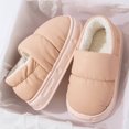 thumbnail image 5 of Feslishoet-Zapatillas de algodón para hombre y mujer, zapatos de fondo grueso, antideslizantes e impermeables, de felpa, para uso doméstico, 5 of 5