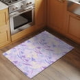 thumbnail image 2 of 2x3 Ft Entryway Area Rug, Purple Floral Retro Kitchen Rug Runner Washable Floor Mat, Abstract Vintage Floral Botanical Non Slip Indoor Door Mat Throw Carpet for Bathroom Living Room Bedroom, 2 of 8