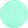 thumbnail image 1 of Ahgly Company Machine Washable Indoor Round Solid Turquoise Blue Modern Area Rugs, 6' Round, 1 of 4