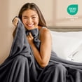 thumbnail image 5 of Bare Home Microplush Fleece Blanket - 300 GSM - Fuzzy Microfleece - Soft & Plush - Twin/Twin XL, Forged Iron Gray, 5 of 10