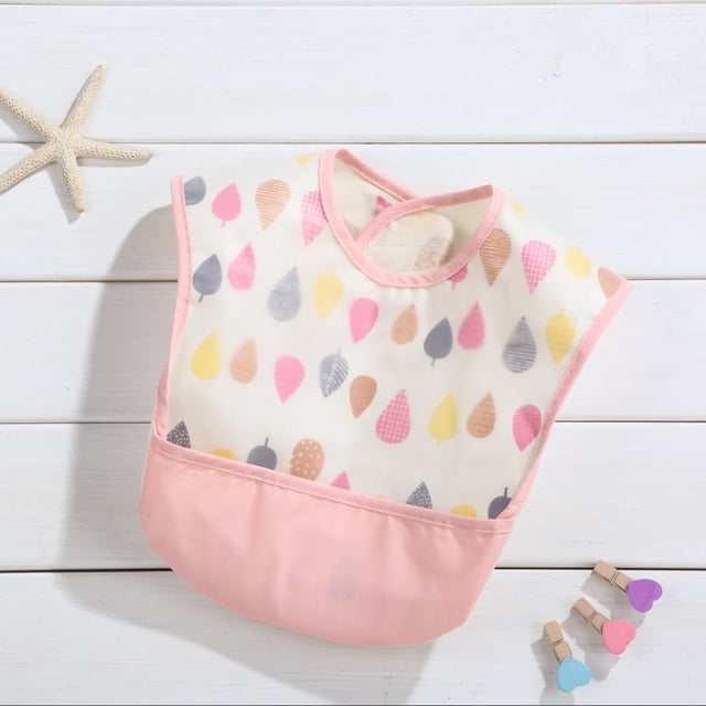 Babero impermeable de algodón para bebé, pequeño, con bolsillo para comida, almohadilla de agua, sin lavar, con bolsillo para saliva, babero sin lavar, antisuciedad