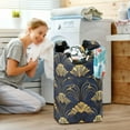 thumbnail image 5 of Yayeee Freestanding Laundry Hamper with Handle Collapsible Large Storage Basket for Clothes, Gold Art Pattern, 5 of 7