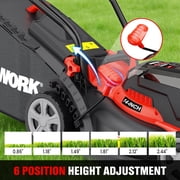 EWORK 40V Electric Lawn Mower Cordless, 14 Electric Push Mower with 2x4.0Ah Batteries & Charger, 3800RPM Motor, 6-Height Adjustment, 21Lbs Lightweight Battery Powered Lawnmower for Garden, Small Yar