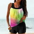 thumbnail image 2 of VEKDONE Womens Tankini Swimsuits with Boy Shorts Two Piece Bathing Suits Tummy Control Swimwear Print Tankinis Swimsuit Athletic Set E Multicolor S, 2 of 5