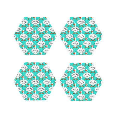 

Matuu Strong Goose for Cup Coasters Set of 4 Leather Coasters Desk Coasters for Office Measures 4” x 4”-Hexagon