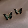 thumbnail image 3 of harmtty 1 Pair Lady Ear Clip Non-Fading Exquisite Shiny Rhinestone Butterflies Shape No Piercing Ear Cuff Female Jewelry, 3 of 8